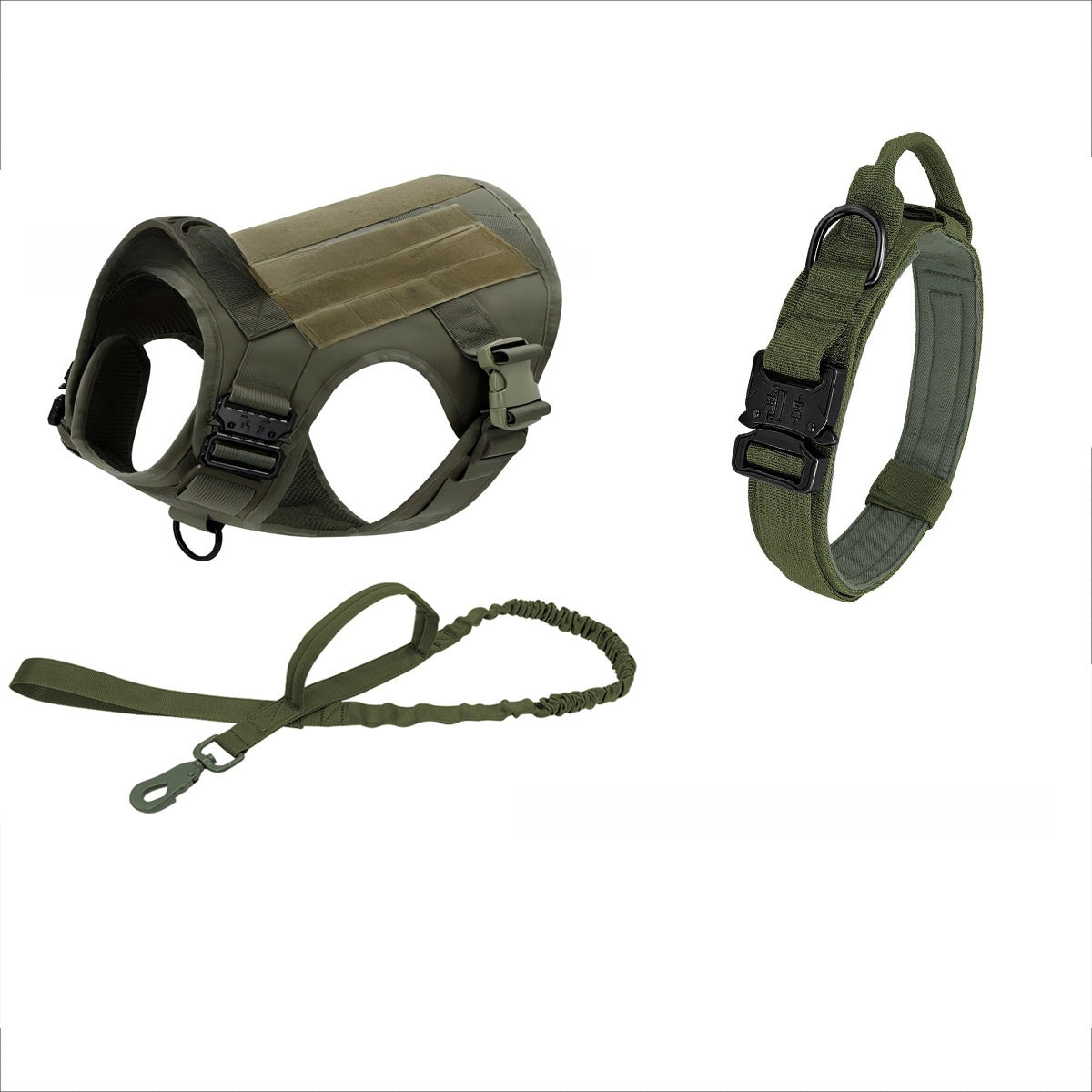 Tactical Dog Vest with Collar and Leash Set