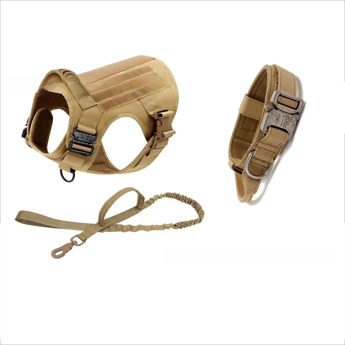 Tactical Dog Vest with Collar and Leash Set