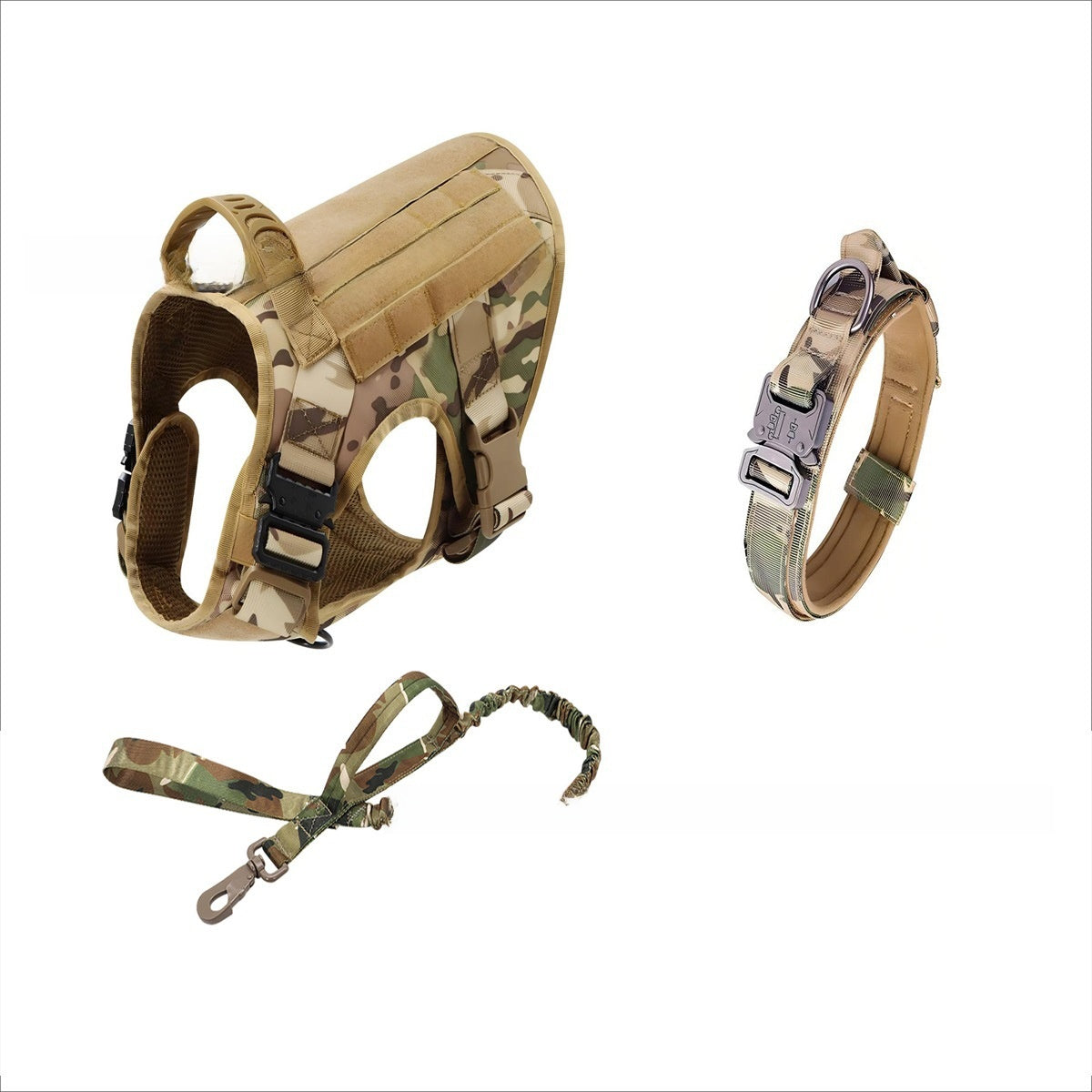 Tactical Dog Vest with Collar and Leash Set