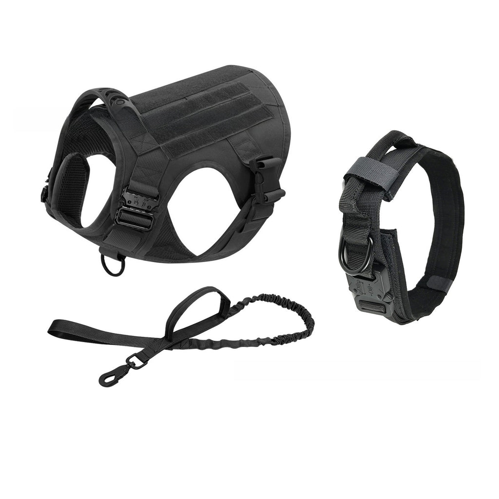 Tactical Dog Vest with Collar and Leash Set